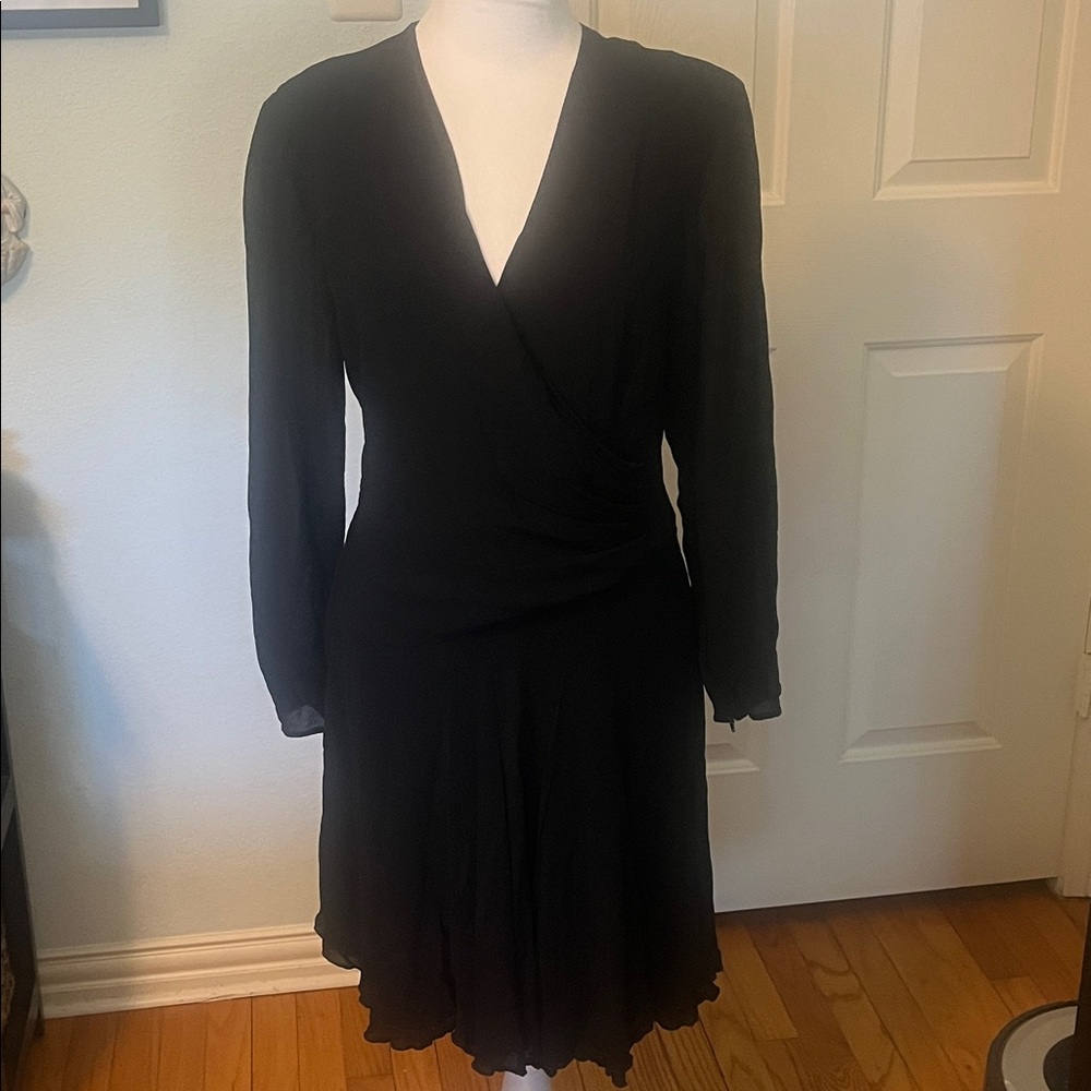 Elegant Black Wrap style  Dress
